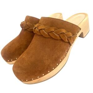 Loeffler Randall Polina Suede Clog Cacao Brown Size 8B New in Box Retail $350